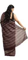Sari indio de diseño étnico con estampado batik – Sari de mezcla de seda estampado a mano con motivos inspirados en Pakistán para bodas