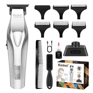 Tondeuse à cheveux professionnelle sans fil rechargeable par USB pour hommes, tondeuse de barbier à lames ultra-précises avec fonction de dégradé, idéale pour les hôtels - Product Image 1