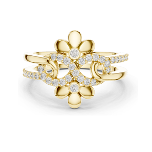 Bague florale infinie en diamant de laboratoire 0,286 CT pour femme, clarté VVS-VS EF, or 18 carats, 14 carats, 10 carats et argent 925, rose - Product Image 3