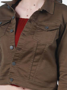 แจ็คเก็ตยีนส์ทรงบอมเบอร์สำหรับผู้หญิง แฟชั่นใหม่ กันน้ำ ระบายอากาศ กันลม ติดกระดุม ขายตรงจากโรงงาน รับผลิตแบบ OEM - Product Image 2