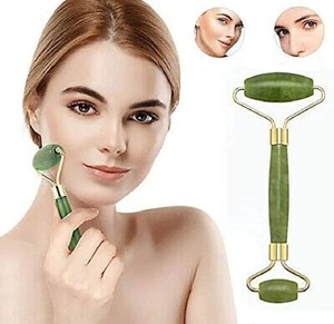 Natural Jade Roller Massager Gua Sha Facial Massage <b>Tool</b> Wrinkle Remover Hand Held US Plug <b>Skin</b> Tightening Face Body <b>Care</b> Set - Product Image 2