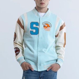 OEM Haute Qualité Chenille Broderie Hommes Collège Personnalisé Baseball Bomber Letterman Crop Applique Jersey Boxy Fit Hiver Stand - Product Image 5