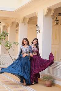 Broderie lourde moderne Thared Work Lehenga Choli Femmes Meilleur prix Festival indien Lehenga choli & koti - Product Image 5