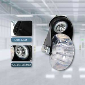 Ruedas De vástago roscado transparente De PU De rueda sólida De 2 pulgadas con freno Ruedas De bloqueo rígidas giratorias De acero De 8 pulgadas Ruedas De Silla De 50mm - Product Image 4