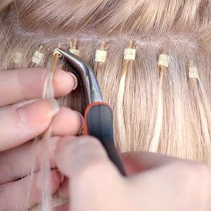 Obexa OBP-39499 Alicates de metal y goma negros y rojos para extensiones de cabello, mini alicates de 3 orificios para abrir y quitar micro/nano anillos, agarre ergonómico - Product Image 2