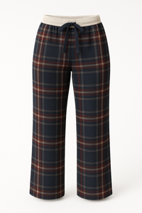 Pantalon de pyjama décontracté pour femme, coupe large, taille élastique, coupe ample, coupe longue, en mélange de coton écologique, coupe-vent et respirant - Product Image 2