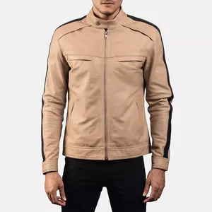 Chaqueta de Cuero Sintético PU para Hombre, de Alta Calidad, Elegante, para Invierno, con Revestimiento Impermeable, Cuello Alto, Color Sólido, Doble Cremallera - Product Image 5