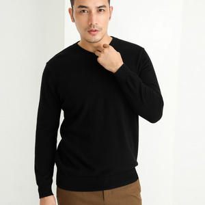 Venta al por mayor Casual Minimalista Color sólido de punto con cuello en V Suéteres de los hombres Jumper Mongolia 100% Suéter de Cachemira pura para hombres - Product Image 3