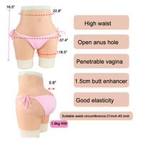 Ceinture de travesti homme-femme sexy avec faux vagin et fesses artificielles, culotte rembourrée en silicone pour un effet push-up fessier et des hanches volumineuses