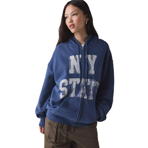 Sweat à capuche personnalisé de haute qualité 100% coton hiver French Terry pour femmes avec sérigraphie personnalisée conception d'épaule tombante - Product Image 1