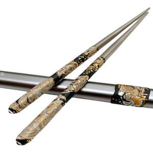 Wholesale Chopsticks <b>Set</b> Custom Factory <b>Cheap</b> Price Anti slip Silver Metal Stainless Steel Chopsticks <b>Set</b> - Product Image 4