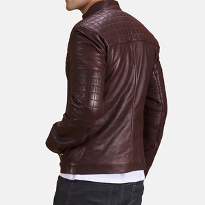 Chaqueta de invierno de cuero auténtico con logotipo personalizado OEM elegante al por mayor para hombre recién llegada chaqueta de invierno de cuero éxito de ventas - Product Image 5