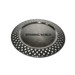 Placa de cargador de Metal con acabado de cobre, buena calidad, diseñador hecho a mano, debajo de la placa, forma redonda, placa de cargador de Metal de lujo - Product Image 2