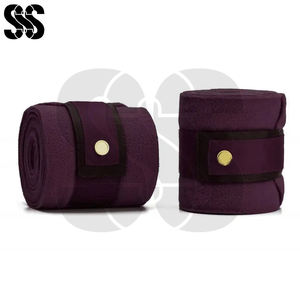 Bandages de compression en polaire pour la protection des jambes des chevaux, couleur personnalisée, haute qualité, avec fermeture à crochets et boucles, respirants, pour l'équitation - Product Image 4