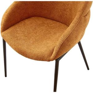 Fauteuil de salon moderne de luxe en sherpa rembourré et rembourré de mousse, forme de cuve, dossier incurvé, pieds en métal, mobilier pour hôtel/villa - Product Image 2