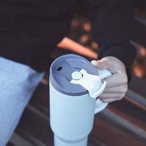 Gobelet isotherme en acier inoxydable à double paroi avec poignée, garde la température, bouteille pour le bureau - Product Image 5