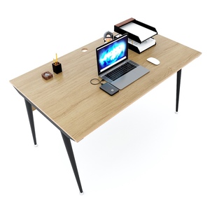Bureau en contreplaqué au design minimaliste 140x80cm avec pieds coniques en fer HBCO035 - Product Image 3