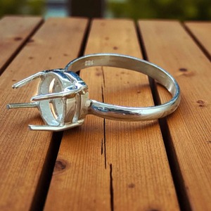 Support de bague ovale en argent sterling 925 pour bijoux à faire soi-même, tailles de 6x4 mm à 30x35 mm, semi-monture - Product Image 6