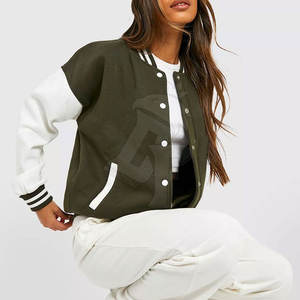 Chaqueta Letterman de tela de calidad superior para mujer en color personalizado y el mejor estilo perfecto para trajes Casuales - Product Image 1