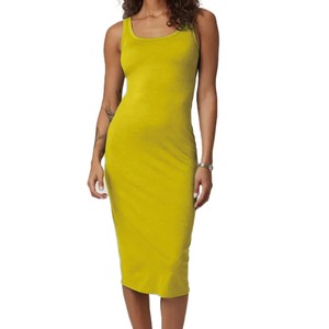 Robe mi-longue à encolure dégagée essentielle pour femmes Soutien-gorge intégré Tissu extensible pour un confort quotidien - Product Image 2