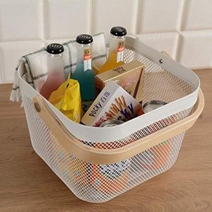 Supplies High Quality Metal <b>Mesh</b> <b>Storage</b> <b>Basket</b> with Wooden Handle for Fruit Vegetable and Kitchen <b>Storage</b> and Organization - Product Image 6