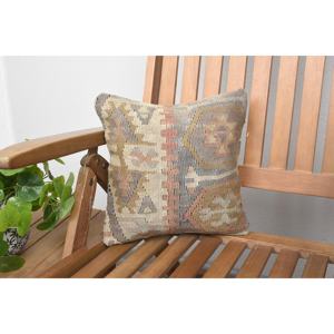 หมอนผ้าวูลถักสีเบจ12X12นิ้วดีไซน์หรูหราแบบชนบทเครื่องนอนสี่เหลี่ยมแบบพกพาสำหรับตกแต่งคริสต์มาสวินเทจไม่ลื่น - Product Image 1