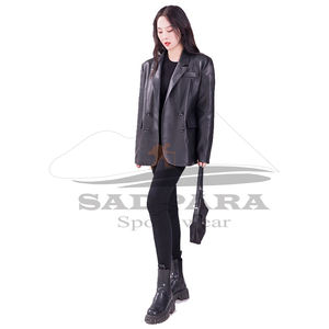 Vestes classiques pour femmes Streetwear inspiré vêtements d'extérieur en cuir nouvelle mode grande taille à la mode fermeture éclair avant conceptions en gros - Product Image 3