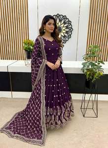 Salwar Kameez de Diseño para Mujer, Estilo Casual para Fiesta, con Bordado Completo y Lentejuelas, en Faux Georgette, Talla XL, Totalmente Cosido, Envío Rápido - Product Image 2