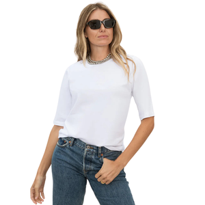 Camiseta de Manga Larga para Mujer, Cuello Redondo, 100% Algodón Orgánico de Lujo, Preencogido, Certificado GOTS, Ajuste Premium - Product Image 3