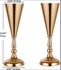 AK Laiton Haute Qualité Métal Trompette Fleur Vase Or Fini Attrayant Vase Décoratif Pour La Décoration Intérieure/Désherbage Décor Accent - Product Image 6