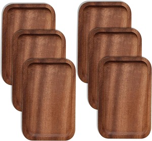 Platos y Bandejas de Servir de Madera Maciza de Lujo con Diseño de Borde para Evitar Deslizamientos/Derrames, Ecológicos para Regalos Empresariales - Product Image 5