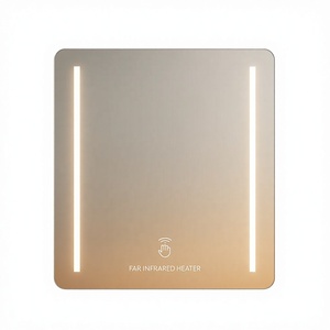 กระจกอุ่นรุ่นใหม่ 350W 240V ควบคุมด้วยคลื่น LED ไร้กรอบ ป้องกันฝ้า อินฟราเรด ดีไซน์เรียบหรู สีขาว ควบคุมอัจฉริยะ ป้องกันความร้อนเกิน - Product Image 2