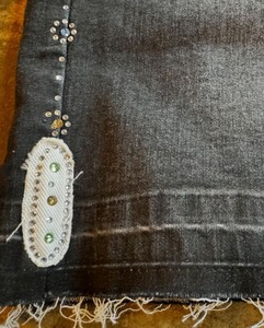 Fabricant personnalisé en détresse Patch broderie logo hommes Vintage lavage strass Denim Jeans Shorts Jorts homme - Product Image 4