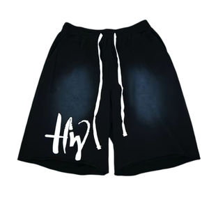 High Quality Men American Trendy Sun Faded <b>Shorts</b> With Rhinestone <b>Shorts</b> Custom Screen Printed Acid Wash Raw Hem <b>Shorts</b> for Men - Product Image 1