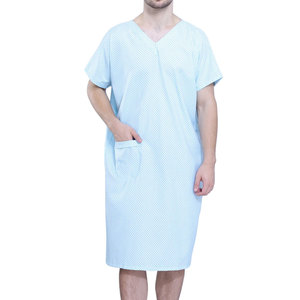 Bata de Hospital Reutilizable y Duradera, Uniforme Unisex para Pacientes con Cierre Completo en la Espalda, en Mezcla de Algodón para Hospitales - Product Image 1