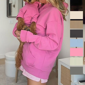 Logo personnalisé Chien et Propriétaire Vêtements Tenues Famille Vêtements Assortis Automne Hiver <span class=keywords><strong>Maman</strong></span> <span class=keywords><strong>Papa</strong></span> Chiot Sweat à Capuche Surdimensionné - Product Image 1