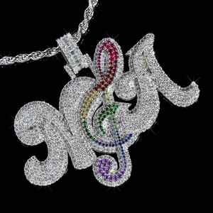 Charm Personalizado con Inicial, Estilo Hip Hop, Chapado en Oro de 14K sobre Plata 925 con Moissanita VVS, Joyería de Regalo con Brillo - Product Image 4