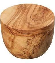 Boîte à sel en bois d'olivier avec couvercle. Idéal pour stocker et servir du sel ou du sucre - Product Image 2