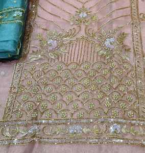 Modern Designer Unstitched Hand Embroidered Indian Pakistani Party Wear <b>Suits</b> for <b>Women</b> Fashion-Forward Traditional Style - Product Image 3