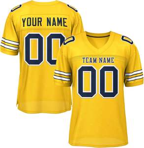 OEM Maillots de football américain à manches personnalisées, maille de polyester à séchage rapide, logo de l'équipe, numéros de nom, impression par sublimation - Product Image 4