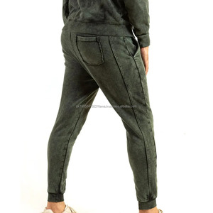 Wholesale Custom Rhinestone Streetwear Solid Men Oversized Cropped Acid Wash Drawstring <b>Distressed</b> Vintage Winter Heavyweight - Product Image 5