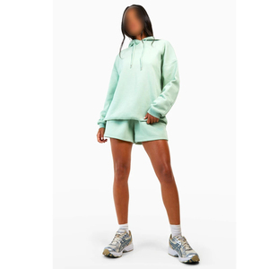 2 Piece Winter Wear <b>Shorts</b> Set 100% Cotton Material Lightweight Breathable Customized Logo Printing Solid OEM Service - Product Image 3