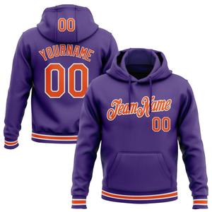Custom Stitched Purple Orange-White Sports Pullover Sudadera con capucha - Product Image 1