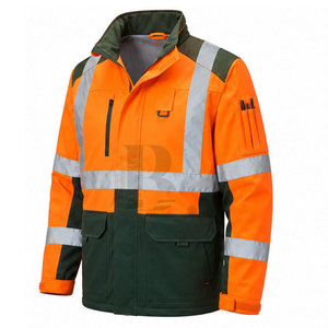 Veste de travail réfléchissante pour homme, tendance, haute visibilité, imperméable, en polyester, fermeture éclair sur le devant, plusieurs poches utilitaires, construction extérieure - Product Image 3