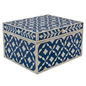 Elegante Joyero Rectangular Hecho a Mano con Incrustaciones de Hueso, Color y Tamaño Personalizables, Diseño Clásico para Almacenamiento de Lujo - Product Image 1