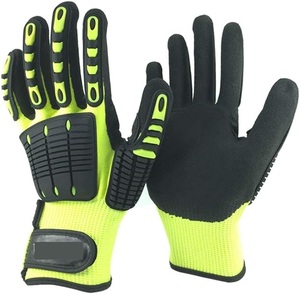 Synthetic leather Premium Quality Fabric Anti <b>slip</b> Machinery Workwear safety Gloves - Product Image 2