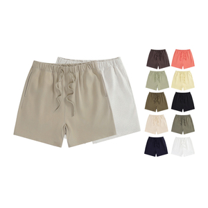 Pantalones Cortos Deportivos Casuales para Hombre, de Algodón, con Cordón, Cintura Elástica, Color Sólido, Corte Medio, Transpirables - Product Image 1