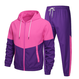 Survêtement pour homme décontracté d'hiver, 65% polyester, 35% coton, 2 pièces, sweat-shirt à capuche, respirant, coupe-vent, séchage rapide, taille élastique - Product Image 3