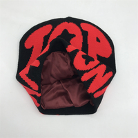 Gorros de alta calidad al por mayor con logotipo de Jacquard personalizado y forro de satén en el interior