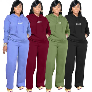 Vente en gros, sweat à capuche décontracté pour femme, ensemble deux pièces à manches longues, survêtement à la mode, vêtements de détente, ensembles pour femme - Product Image 2